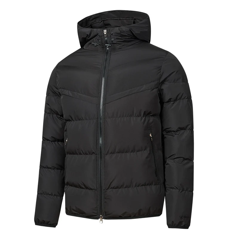 Herren Wattierte Kapuzen-Steppjacke mit Thermoisolierung, Zwei-Wege-Reißverschluss & verdeckten Reißverschlusstaschen Drune