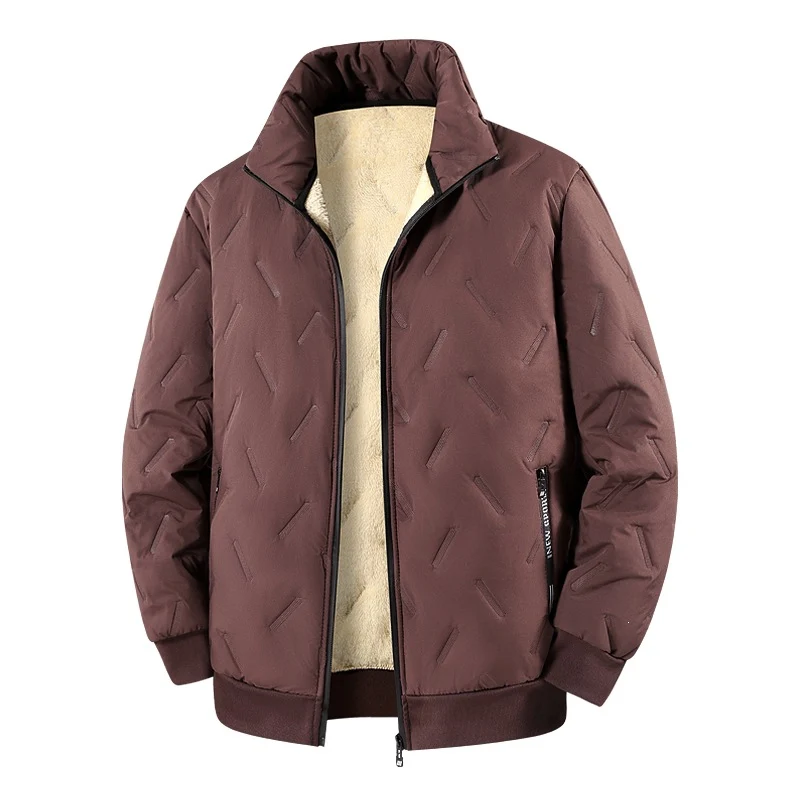 Herren Wattierte Jacke mit Teddyfutter, Stehkragen & Reißverschluss Drune