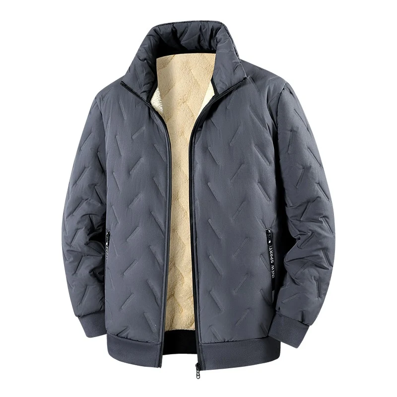 Herren Wattierte Jacke mit Teddyfutter, Stehkragen & Reißverschluss Drune