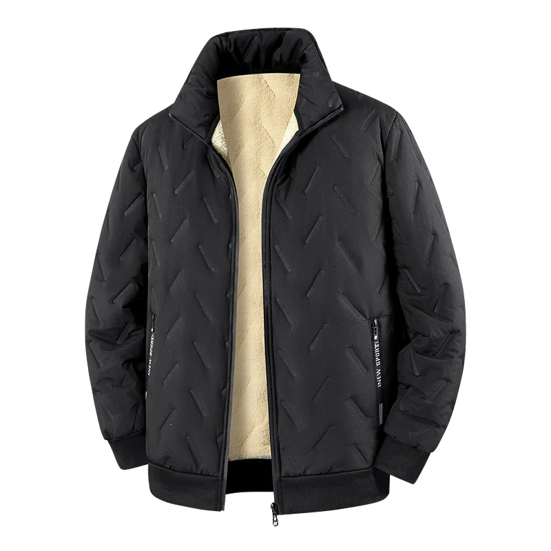 Herren Wattierte Jacke mit Teddyfutter, Stehkragen & Reißverschluss Drune