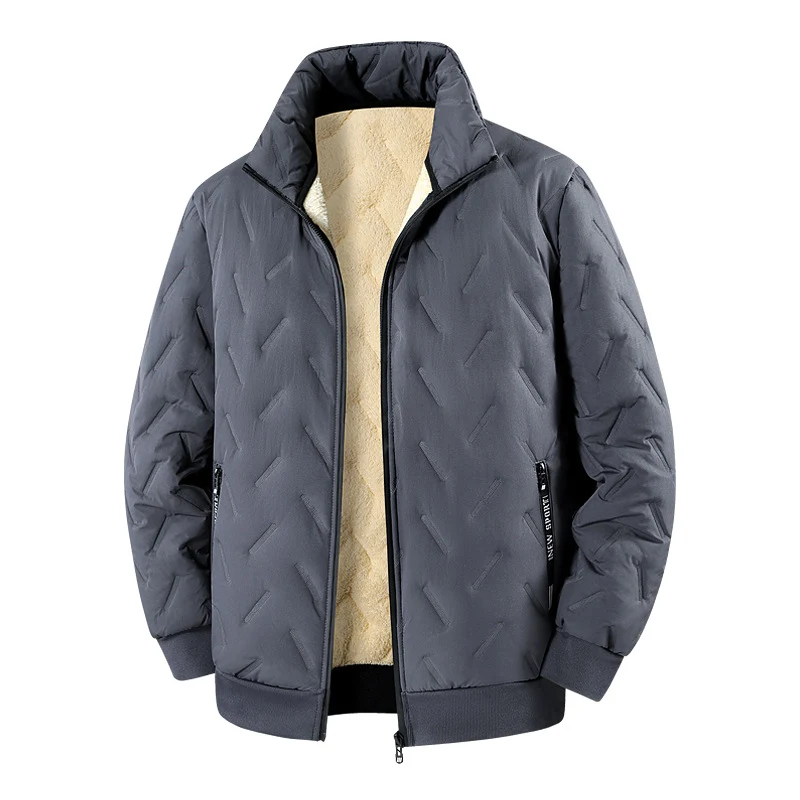 Herren Wattierte Jacke mit Teddyfutter, Stehkragen & Reißverschluss Drune