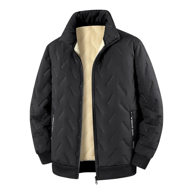 Herren Wattierte Jacke mit Teddyfutter, Stehkragen & Reißverschluss Drune