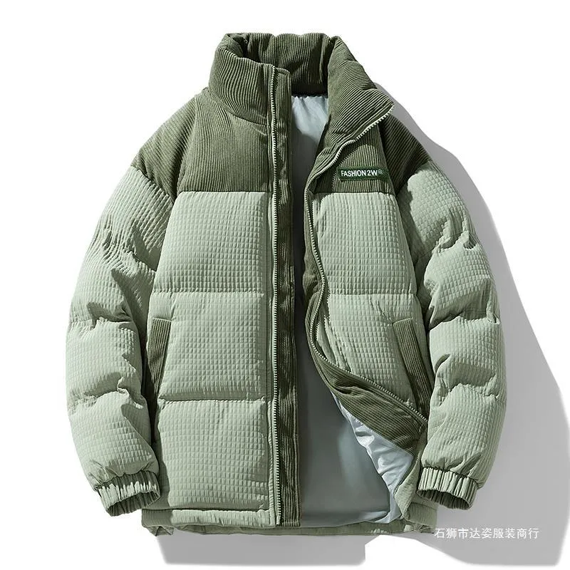 Herren Wattierte Cordoptik Steppjacke mit hohem Stehkragen und Thermofutter Drune