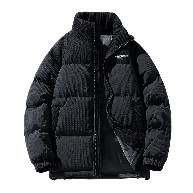 Herren Wattierte Cordoptik Steppjacke mit hohem Stehkragen und Thermofutter Drune