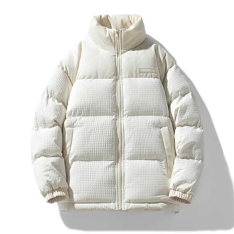 Herren Wattierte Cordoptik Steppjacke mit hohem Stehkragen und Thermofutter Drune