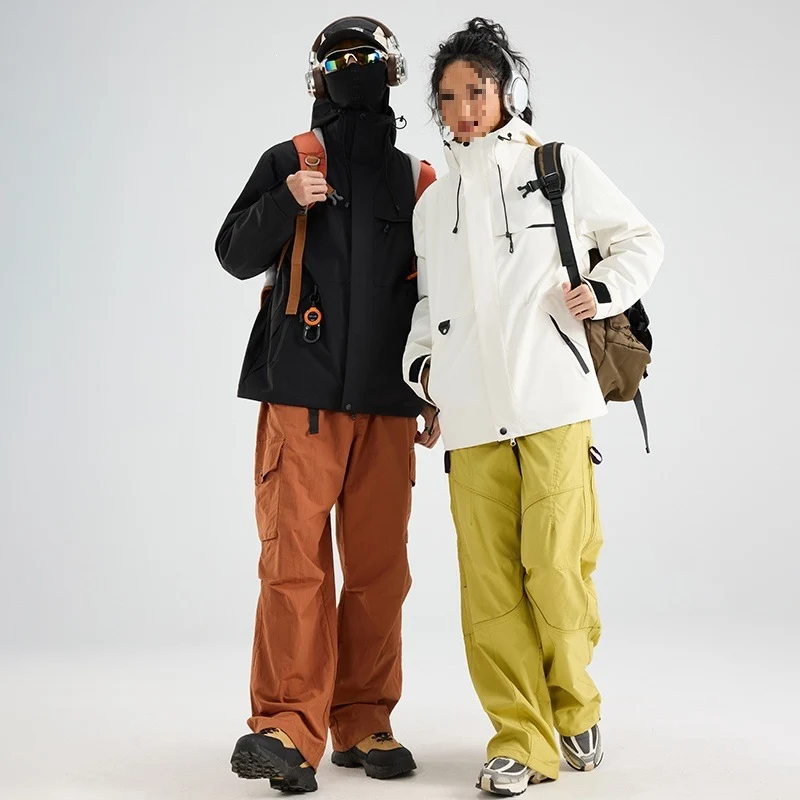 Herren Wasserdichte und atmungsaktive Ski‑ und Snowboardjacke mit Kapuze, Multi‑Taschen & Thermoversiegelung Drune