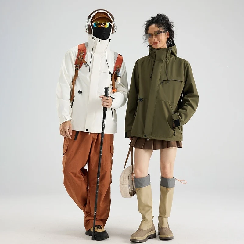 Herren Wasserdichte und atmungsaktive Ski‑ und Snowboardjacke mit Kapuze, Multi‑Taschen & Thermoversiegelung Drune