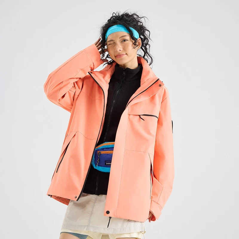 Herren Wasserdichte Outdoor-Softshelljacke mit Kapuze, hohem Stehkragen & Reißverschlusstaschen Drune