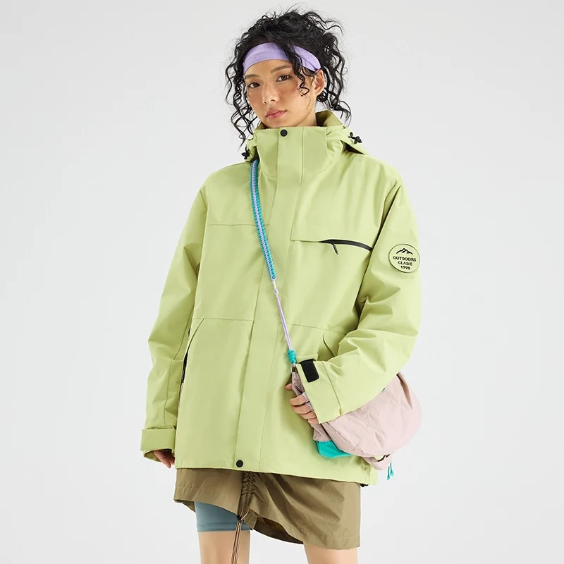 Herren Wasserdichte Outdoor-Softshelljacke mit Kapuze, hohem Stehkragen & Reißverschlusstaschen Drune