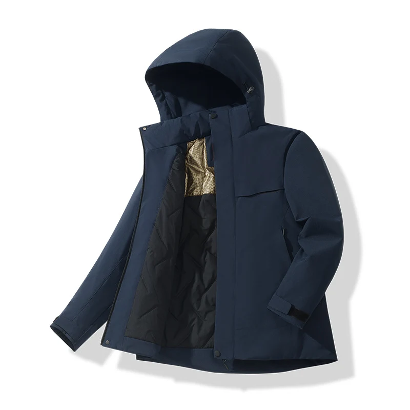 Herren Wasserabweisende Thermo-Parka mit Kapuze, gesteppter Innenseite & verdecktem Reißverschluss Drune