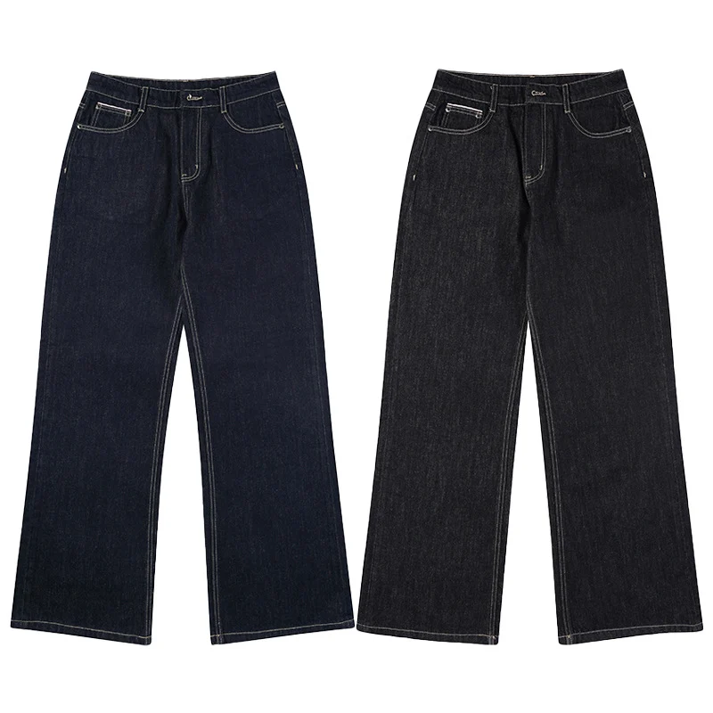 Herren weite Relaxed-Fit Jeans aus rohem Denim Drune