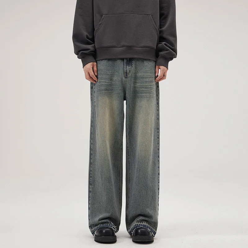 Herren Weite Relaxed-Denim-Jeans im Marlene-Baggy-Schnitt Drune
