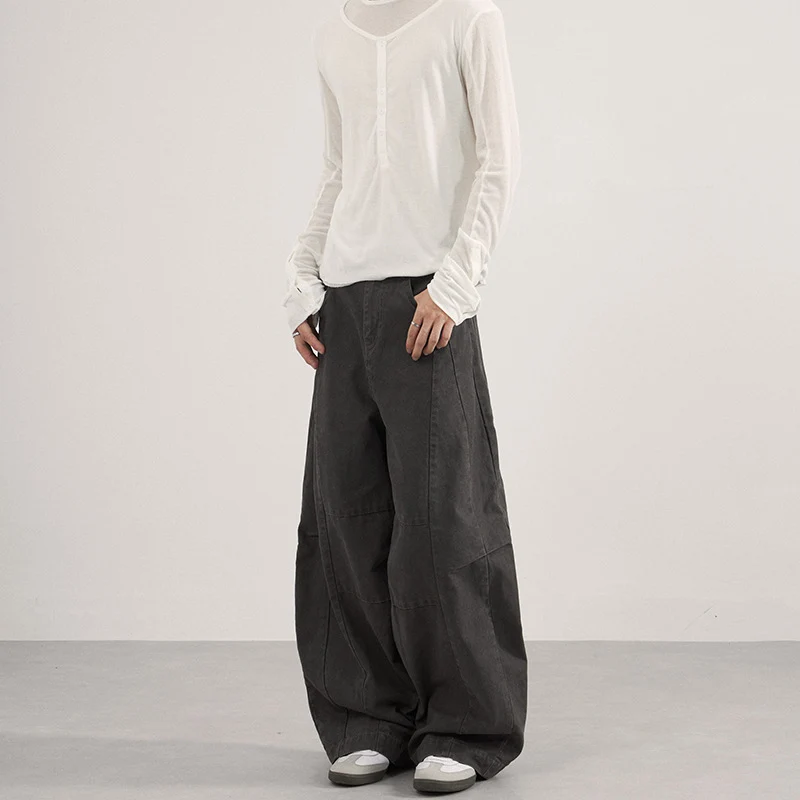Herren Weite Paneel-Twill Palazzohose im Utility-Look Drune