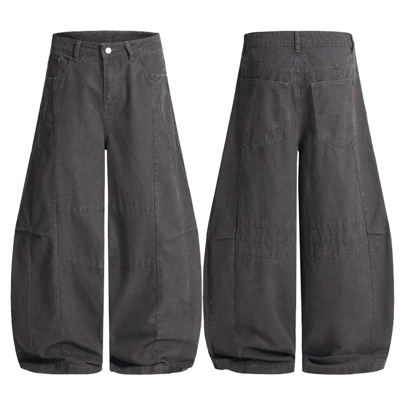 Herren Weite Paneel-Twill Palazzohose im Utility-Look Drune