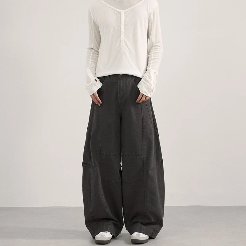 Herren Weite Paneel-Twill Palazzohose im Utility-Look Drune