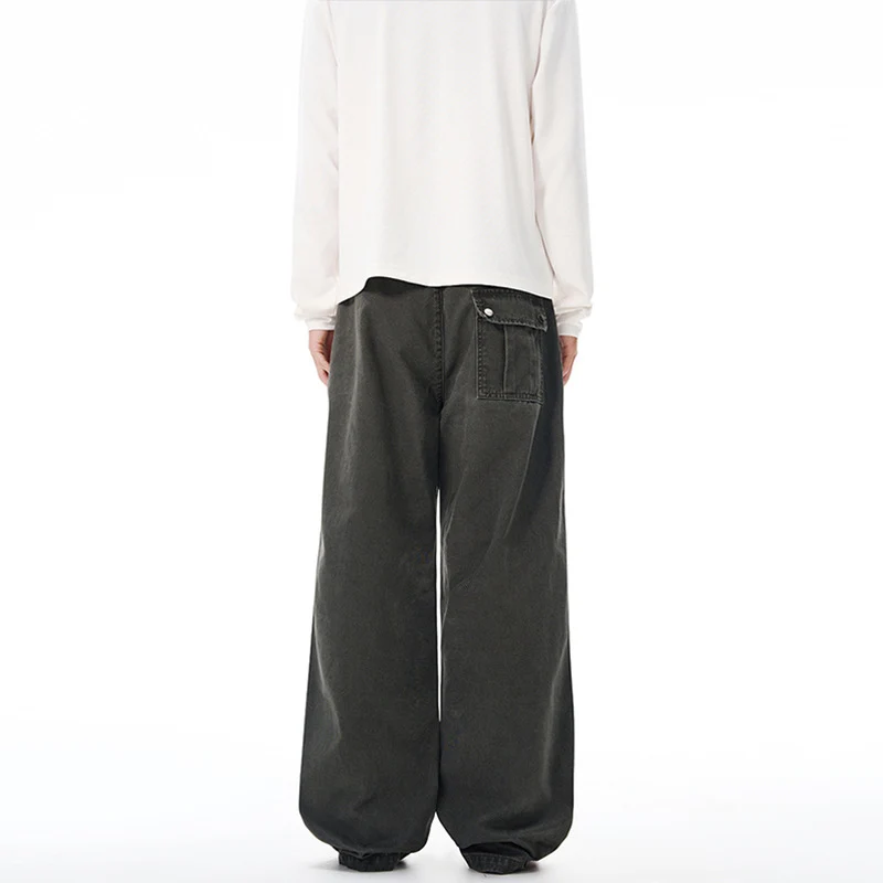 Herren Weite Paneel-Baggyhose aus Baumwoll-Twill mit Knieabnähern Drune