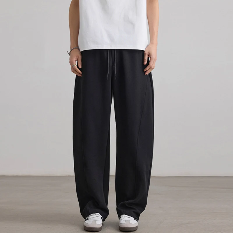 Herren Weite Lounge-Jogginghose aus French-Terry mit Tunnelzugbund Drune