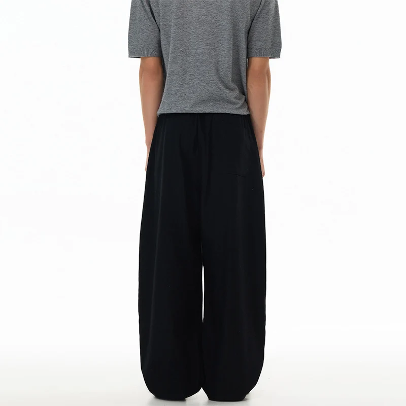 Herren Weite Leinen-Baumwoll-Hose mit Kordelzug und Taschen Drune