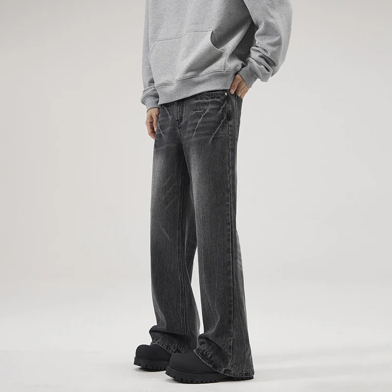 Herren weite Jeans im Relaxed‑Schnitt mit tiefer Bundhöhe und Used‑Optik Drune