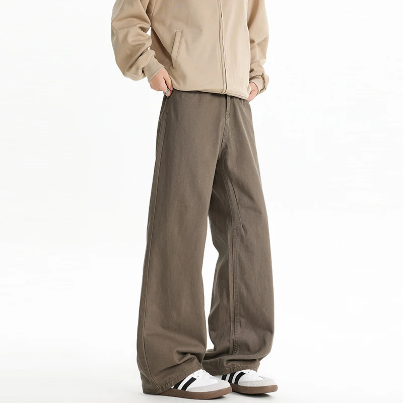Herren weite, hochtaillierte Baumwollhose mit relaxed Fit Drune