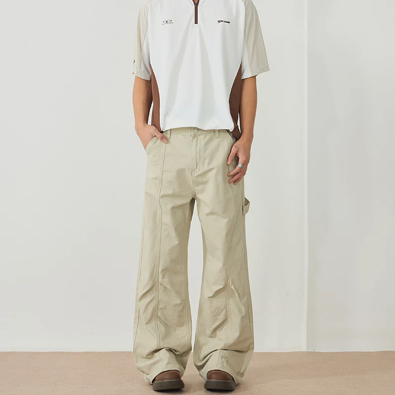 Herren weite Carpenterhose aus Baumwoll-Twill mit Hammerschlaufe und verstärkten Nähten Drune