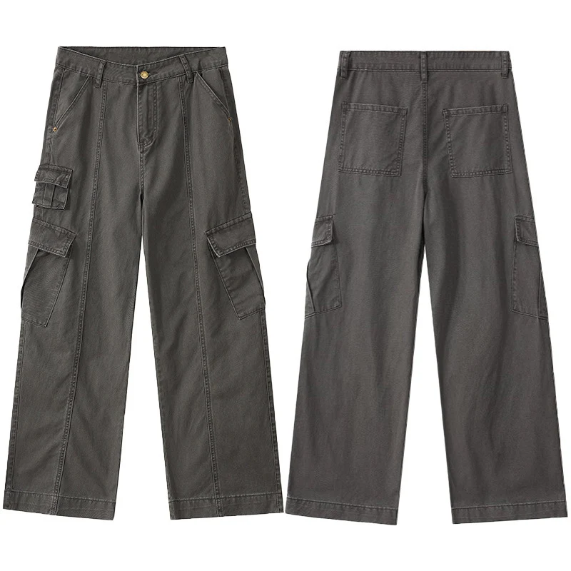 Herren weite Cargo-Hose aus robustem Baumwoll-Twill mit Utility-Taschen Drune