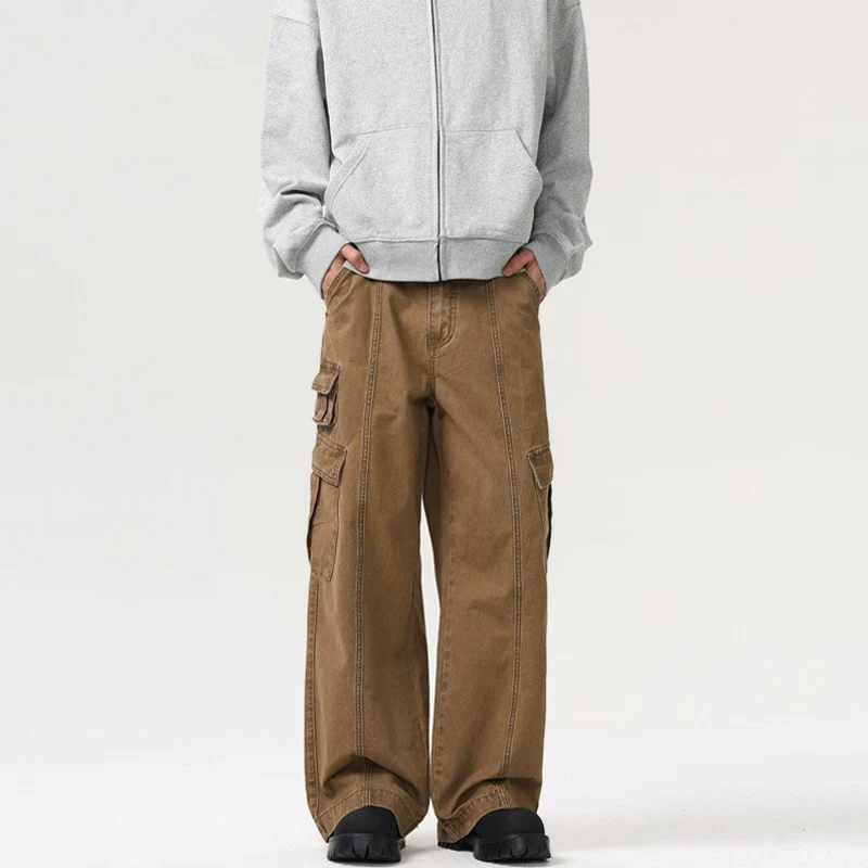 Herren weite Cargo-Hose aus robustem Baumwoll-Twill mit Utility-Taschen Drune