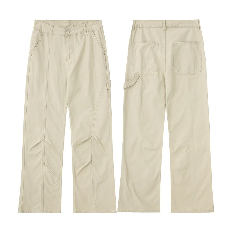 Herren Weite Canvas-Cargohose im Workwear-Stil mit Carpenterschlaufe und geradem Bein Drune