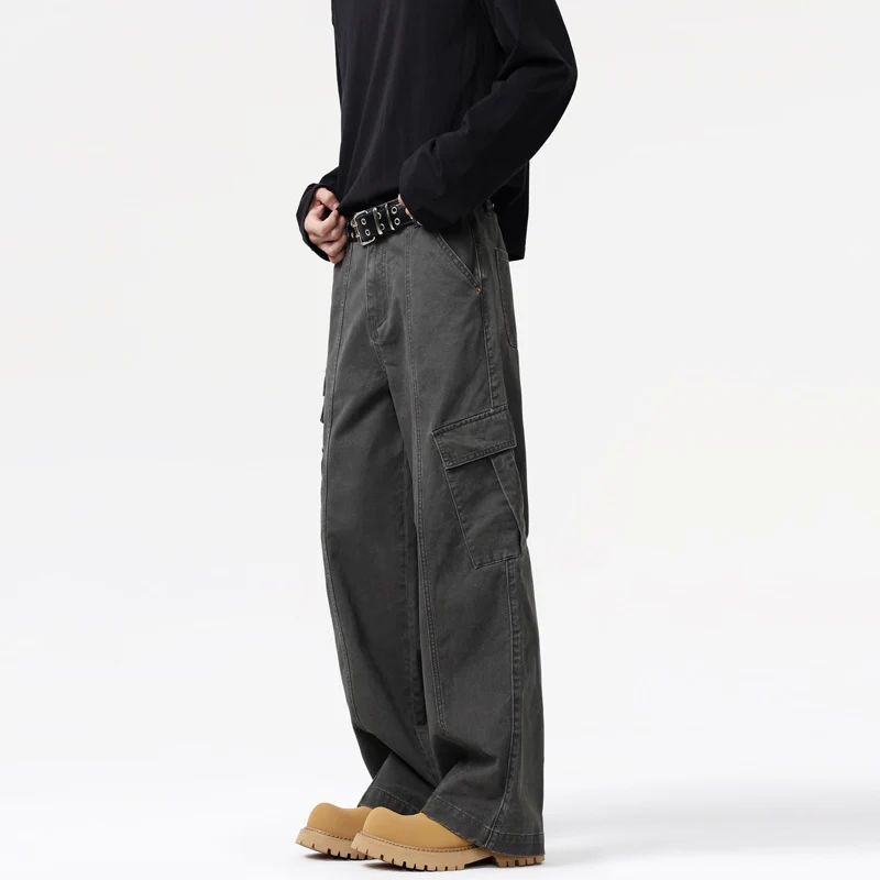 Herren Weite Canvas‑Cargohose im Utility‑Look mit Mehrfach‑Taschen und markanten Nahtpaneelen Drune