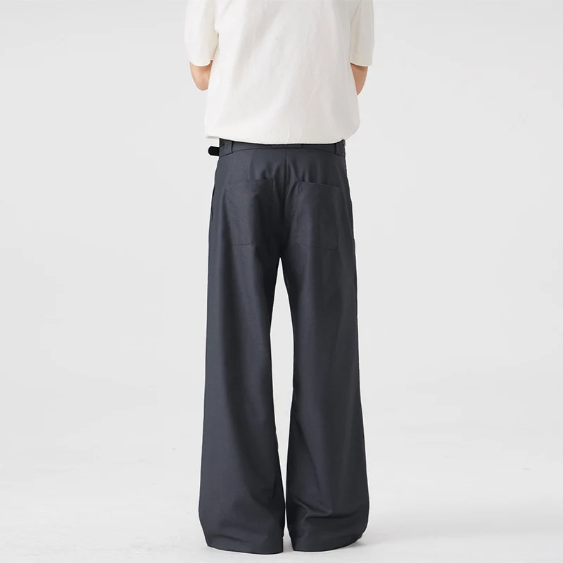 Herren Weite Bundfalten-Hose mit hoher Taille und Stretch-Baumwollmix Drune