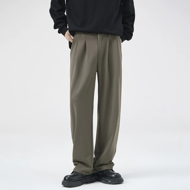 Herren Weite Bügelfalten-Palazzohose aus leichtem Twill Drune