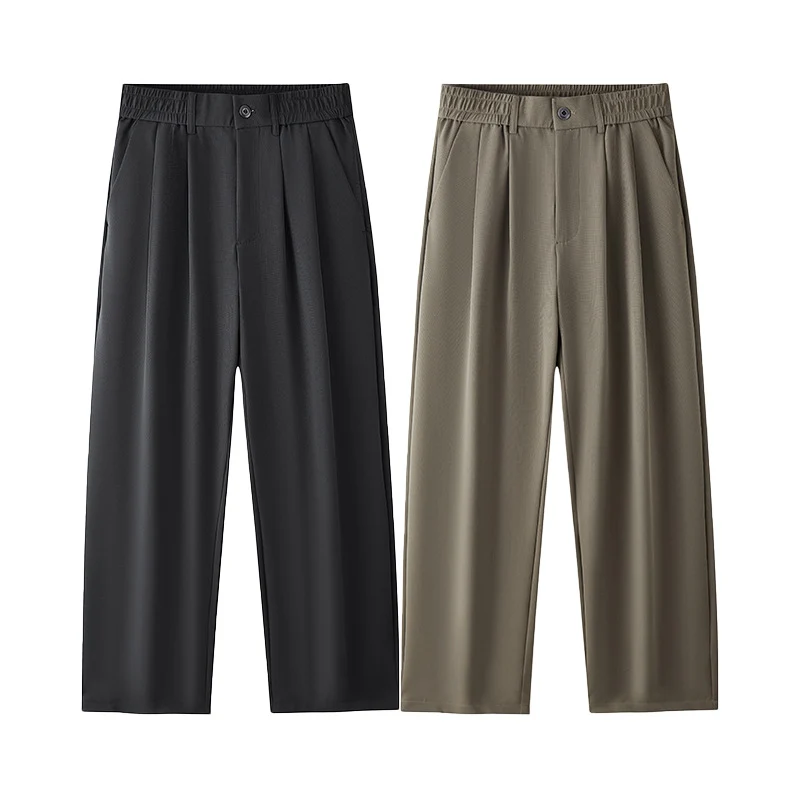 Herren Weite Bügelfalten-Palazzohose aus leichtem Twill Drune