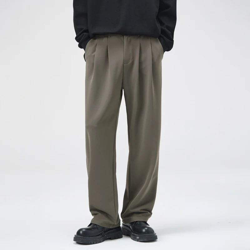 Herren Weite Bügelfalten-Palazzohose aus leichtem Twill Drune