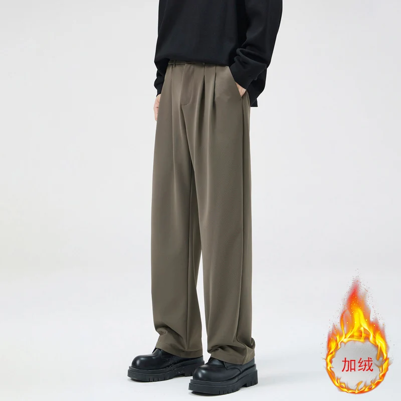 Herren Weite Bügelfalten-Palazzohose aus leichtem Twill Drune