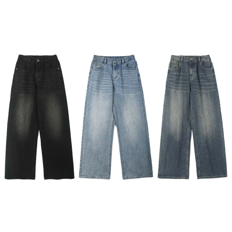 Herren Weite Baggy-Jeans im Vintage-Look mit Five-Pocket-Schnitt Drune