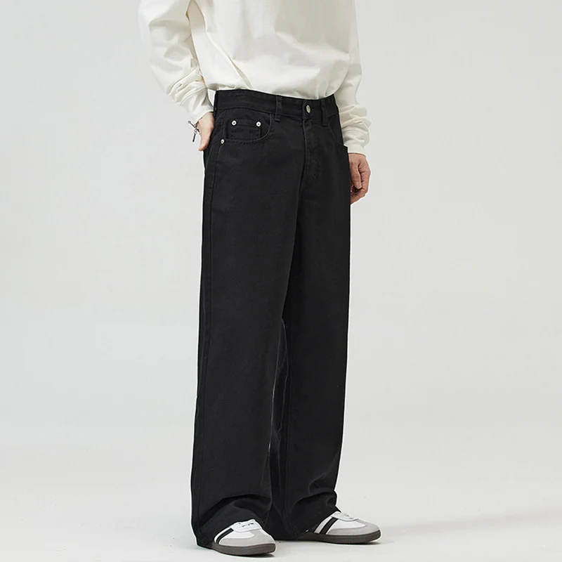 Herren Weit geschnittene Relaxed-Denim-Jeans im geraden Baggy-Schnitt mit hoher Bundlinie Drune