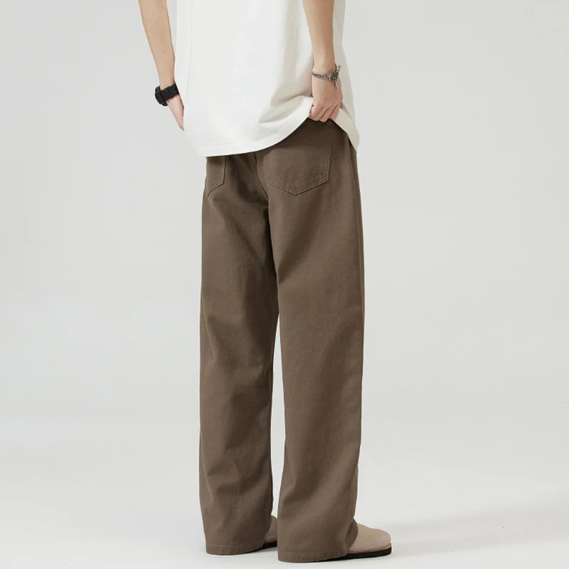Herren Weit geschnittene Relaxed-Denim-Jeans im geraden Baggy-Schnitt mit hoher Bundlinie Drune