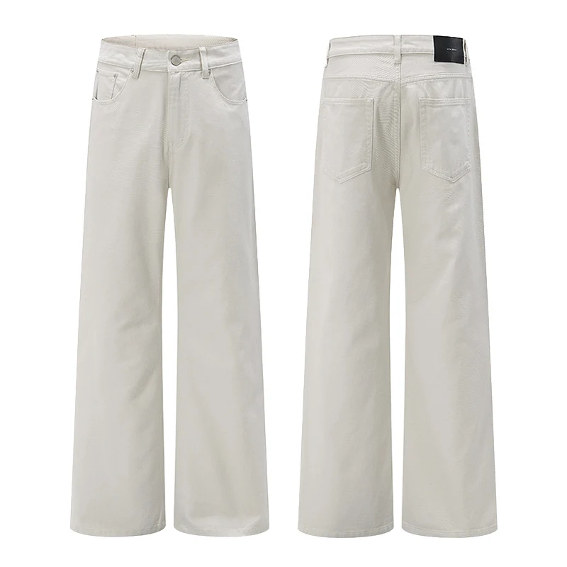 Herren Weit geschnittene Baumwoll-Twill Baggy-Hose mit tiefem Schritt und cleanem Five-Pocket-Schnitt Drune