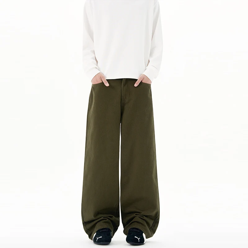 Herren Weit geschnittene Baumwoll-Denim-Jeans mit geradem Bein und cleanem Minimaldesign Drune