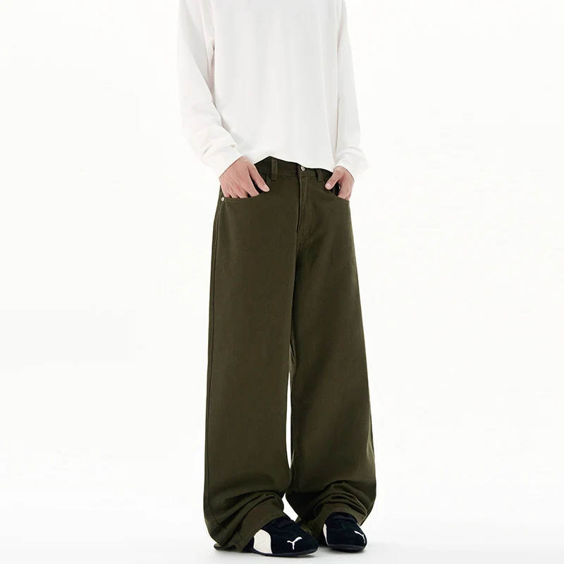 Herren Weit geschnittene Baumwoll-Denim-Jeans mit geradem Bein und cleanem Minimaldesign Drune