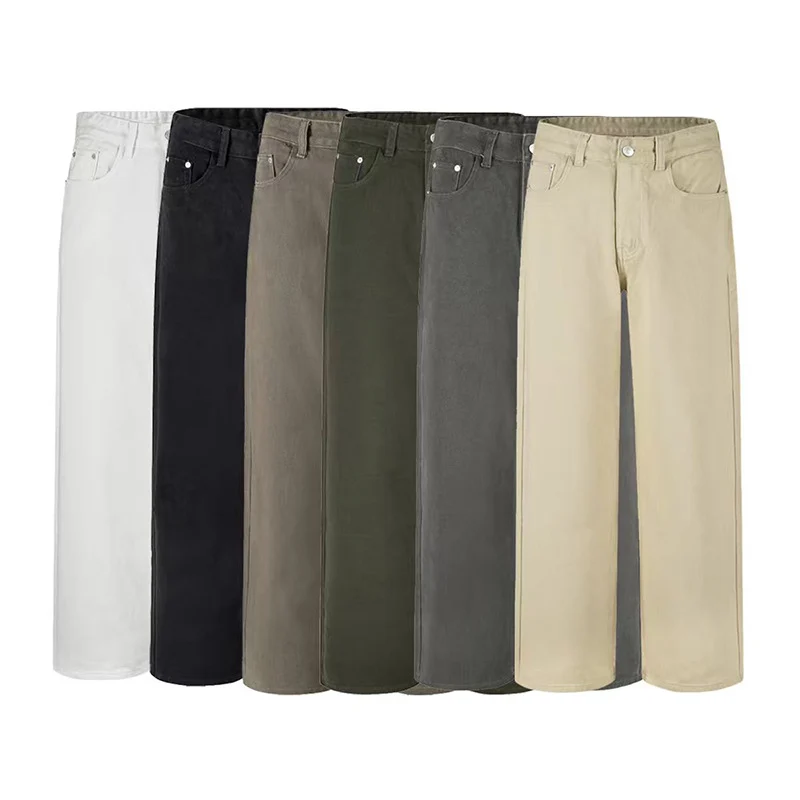 Herren Weit geschnittene Baumwoll-Denim-Jeans mit geradem Bein und cleanem Minimaldesign Drune
