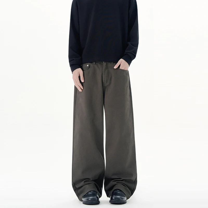 Herren Weit geschnittene Baumwoll-Denim-Jeans mit geradem Bein und cleanem Minimaldesign Drune