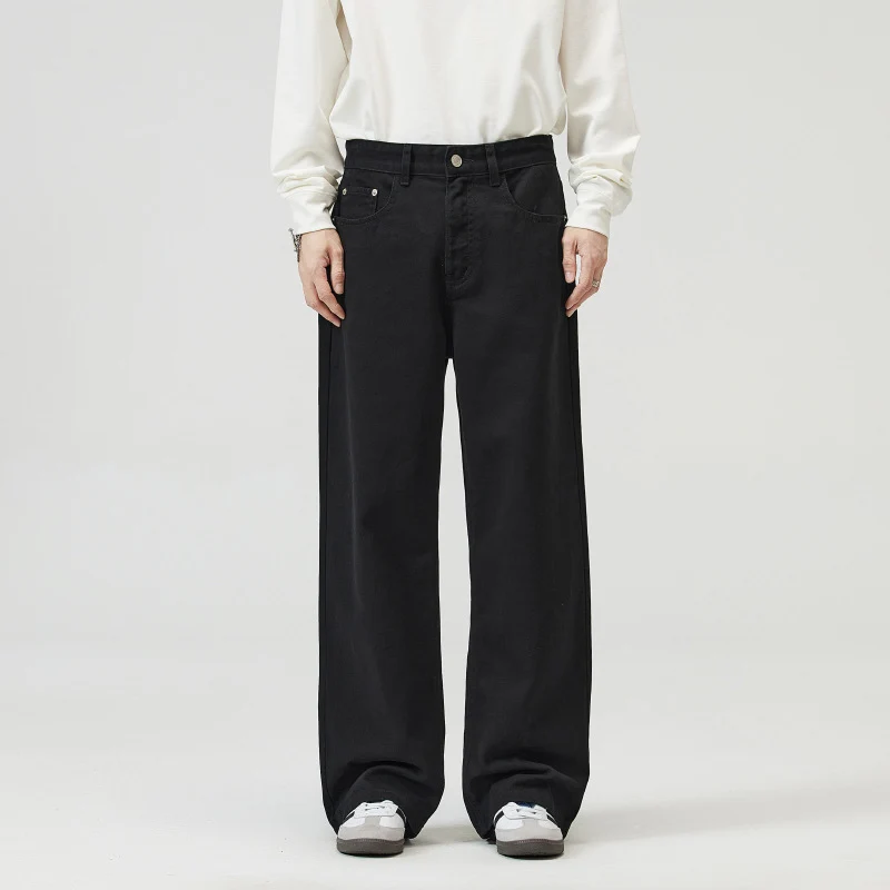 Herren Weit geschnittene Baumwoll-Denim-Jeans mit geradem Bein und cleanem Minimaldesign Drune