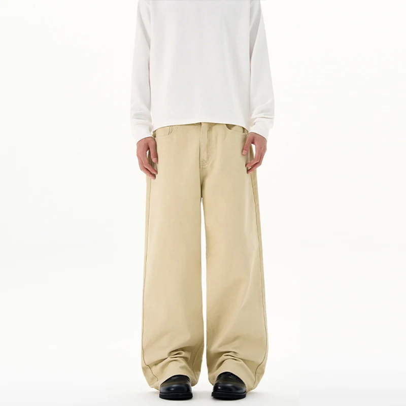Herren Weit geschnittene Baumwoll-Denim-Jeans mit geradem Bein und cleanem Minimaldesign Drune