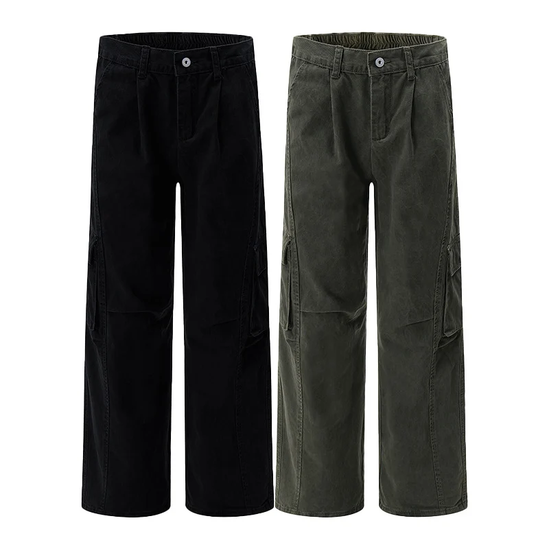 Herren Utility-Cargohose im Oversize-Twill mit tiefem Schritt und aufgesetzten Pattentaschen Drune