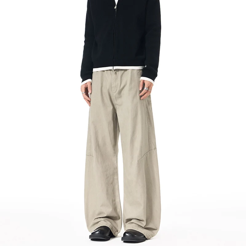 Herren Ultraweite Palazzo-Baggy-Hose mit tiefem Schritt und entspanntem Bund Drune