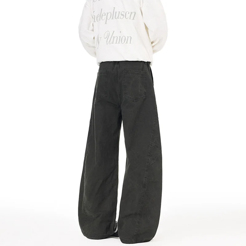 Herren Ultraweite Palazzo-Baggy-Hose mit tiefem Schritt und entspanntem Bund Drune
