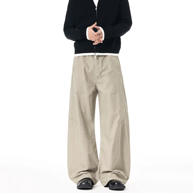 Herren Ultraweite Palazzo-Baggy-Hose mit tiefem Schritt und entspanntem Bund Drune