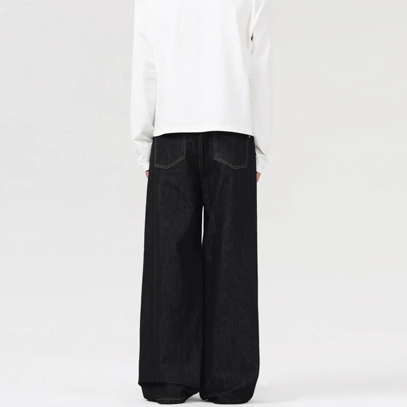 Herren Ultraweite Denim‑Palazzo‑Hose mit geradem Bein und Clean‑Minimal Silhouette Drune
