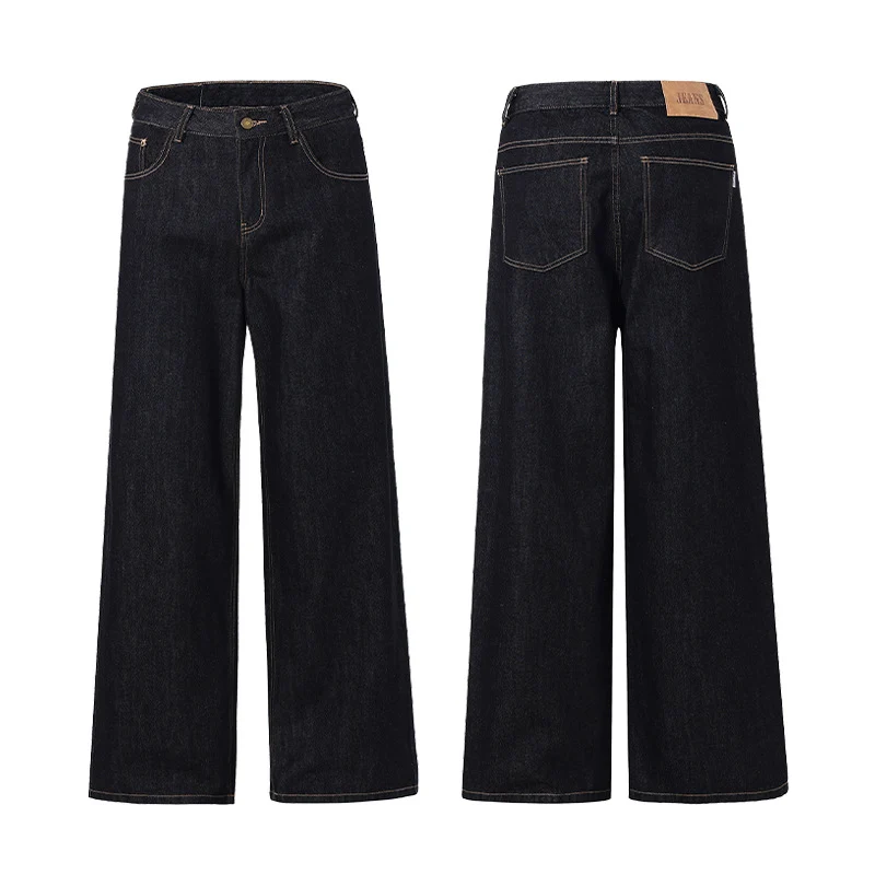 Herren Ultraweite Denim‑Palazzo‑Hose mit geradem Bein und Clean‑Minimal Silhouette Drune
